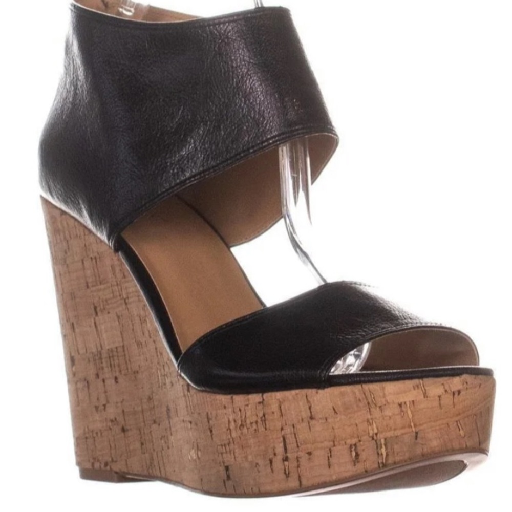 Nine West Platform Black Wedges